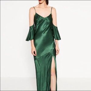 Zara emerald green strap oh maxi dress